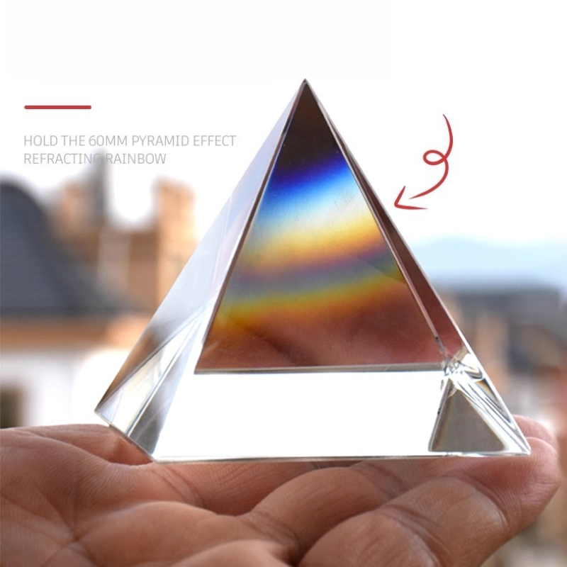 Photography Lighting Test - 40mm/60mm Quadrangular Pyramid Prism Crystal Rainbow