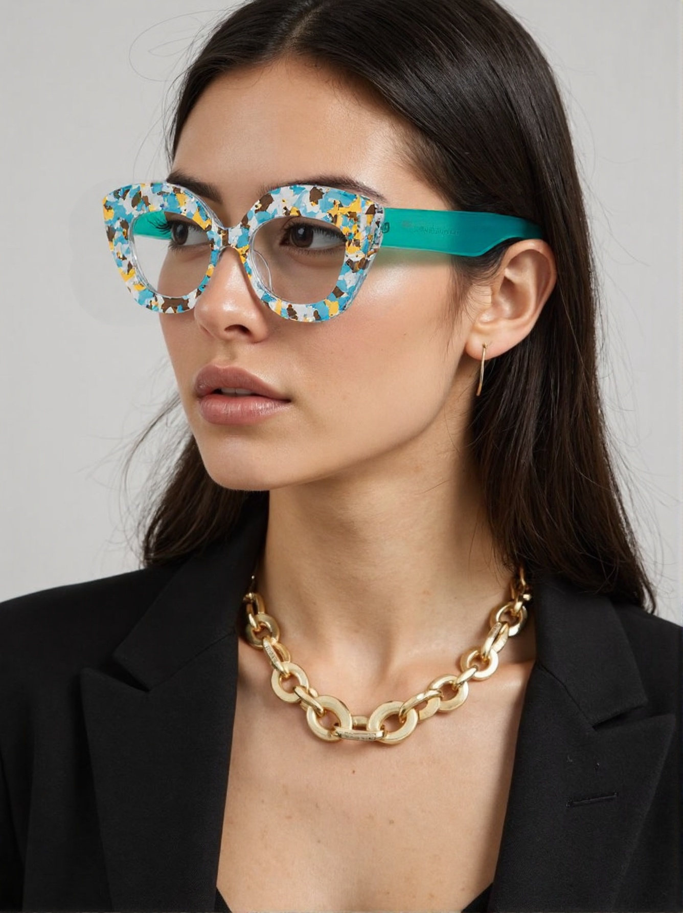 Lighting Glass Photography - Large Frame Cat-Eye Floral Glass Texture