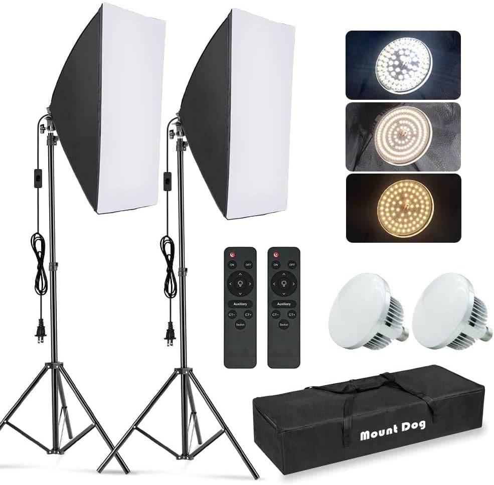 Photography Lighting Continuous - Photography Softbox Lighting Kit, 2-Pack 19.7