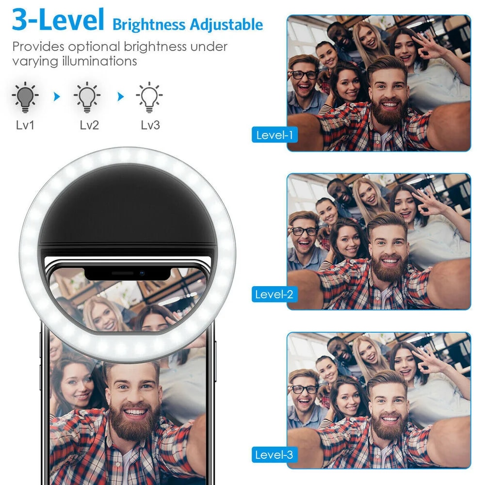 USB Rechargeable LED Selfie Ri - Photography Lighting Continuous 评论和价格