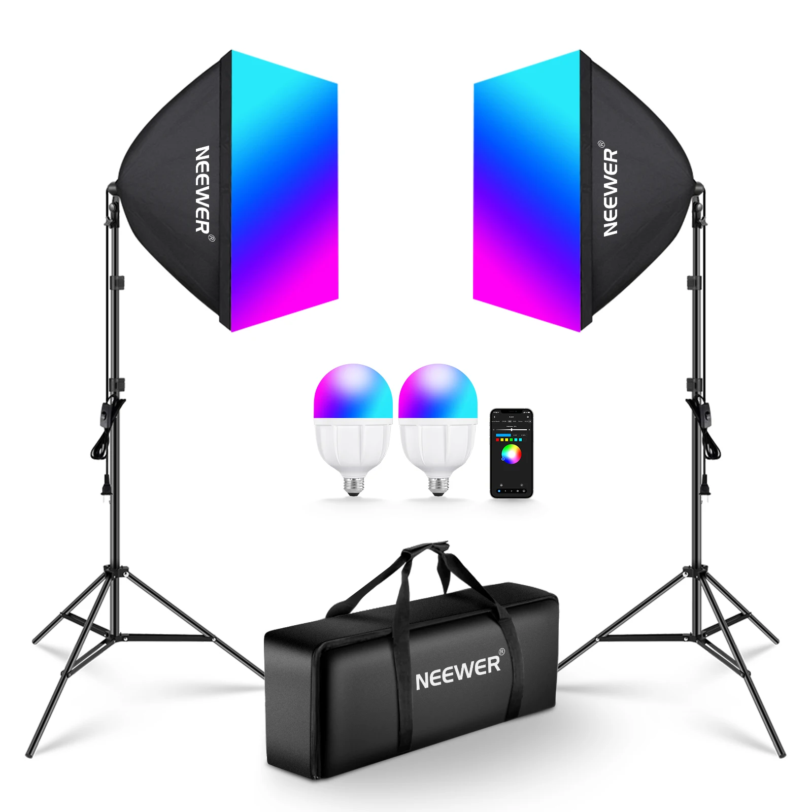 NEEWER RGB Softbox Lighting Ki - Lighting Effect In Photography 评论和价格