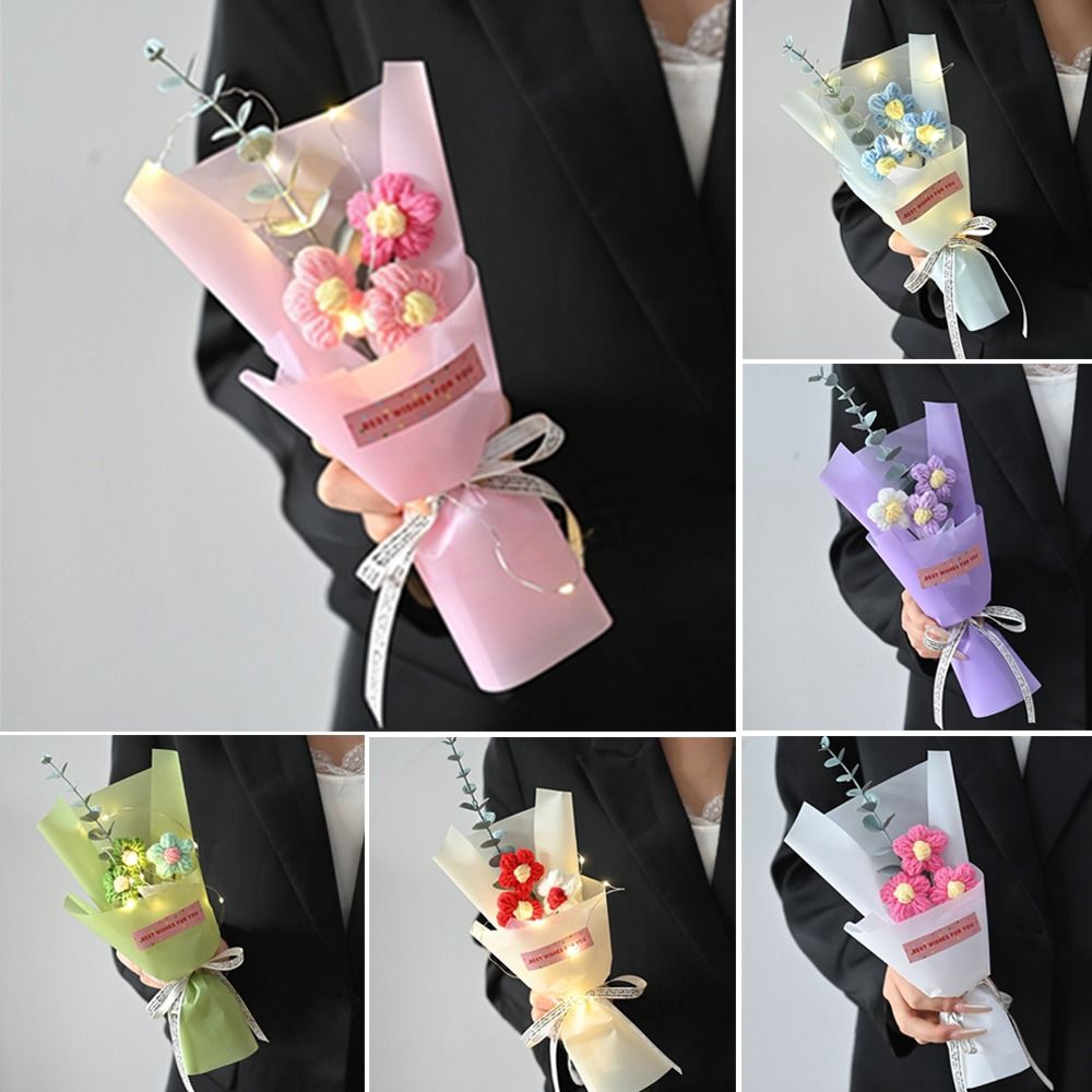 Knitted Crochet Flowers Bouque - Photography Artificial Lighting 评论和价格