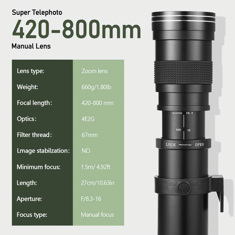 420-800mm F8.3 Full-Frame Medi - Macro Photography Lighting Kit 评论和价格