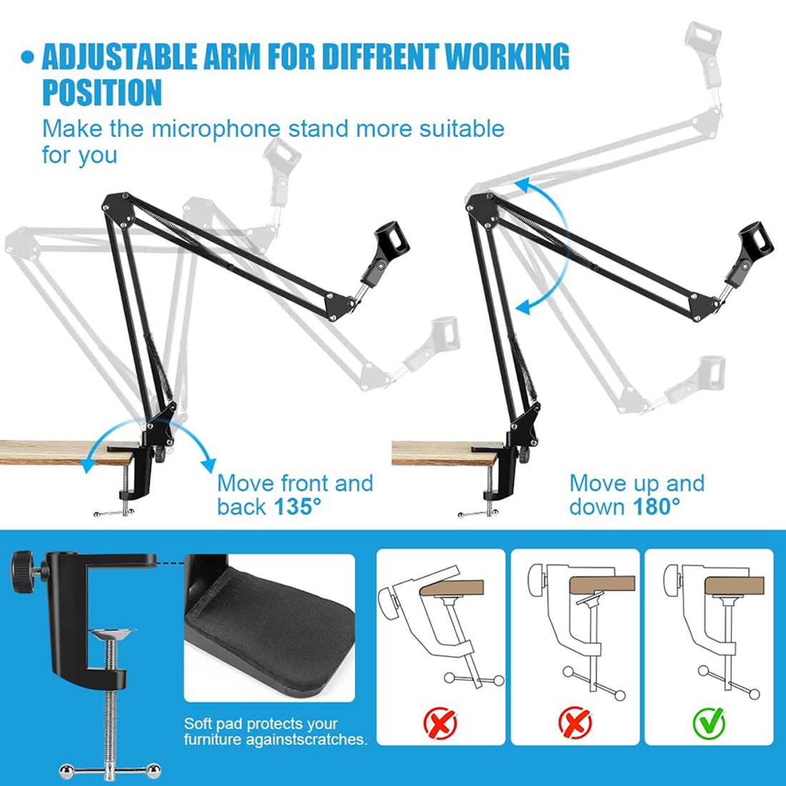 NALFI-Microphone Stand,Adjusta - Boom Arm Stand 评论和价格