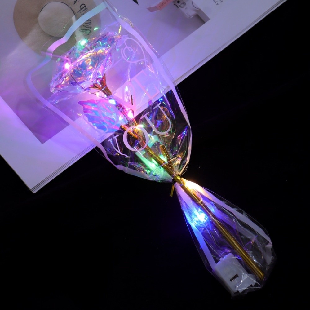 Glowing Gold Foil Rose Flower  - Photography Artificial Lighting 评论和价格