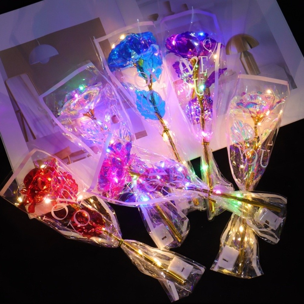 Glowing Gold Foil Rose Flower  - Photography Artificial Lighting 评论和价格