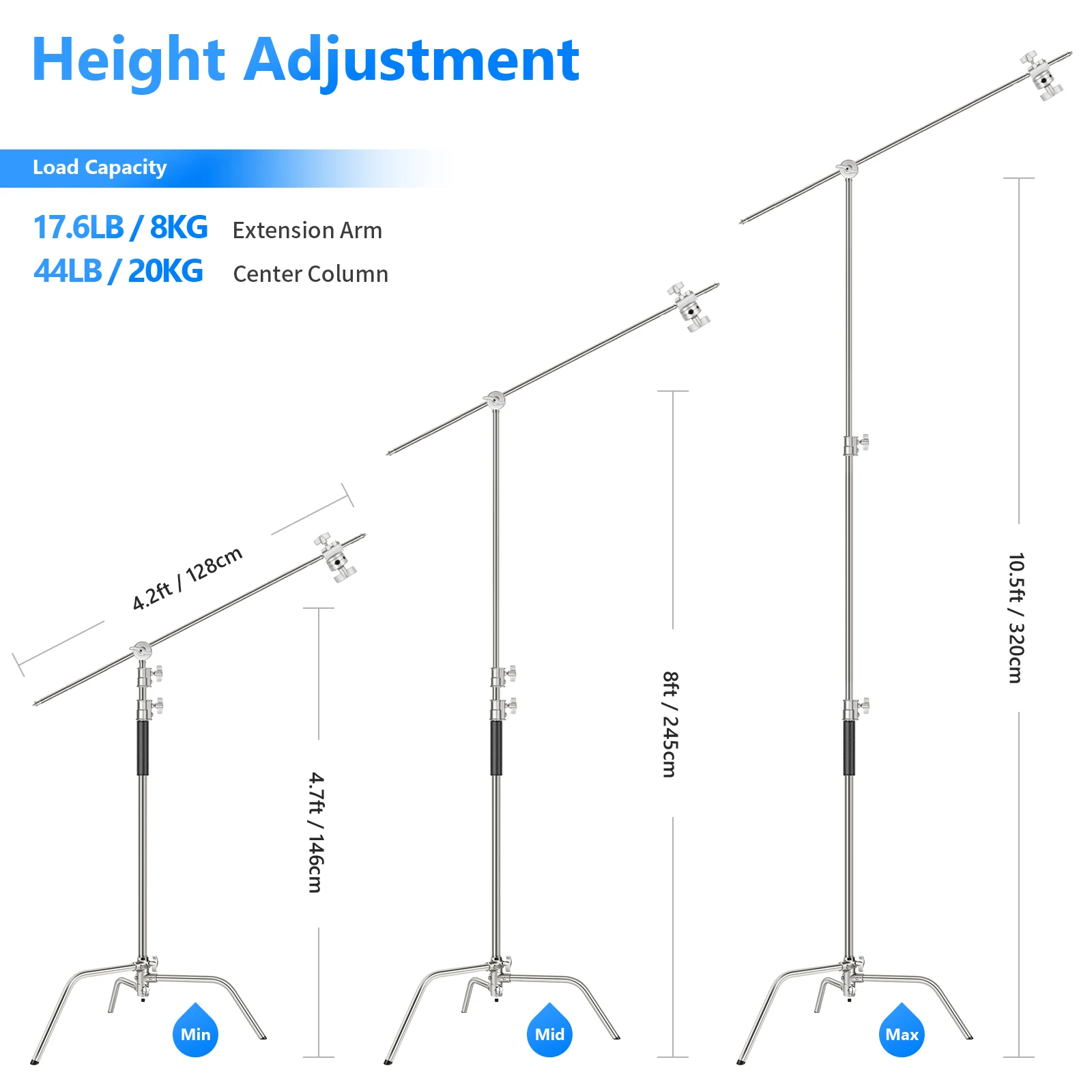 NEEWER Pro 100% Stainless Stee - Boom Arm Stand 评论和价格