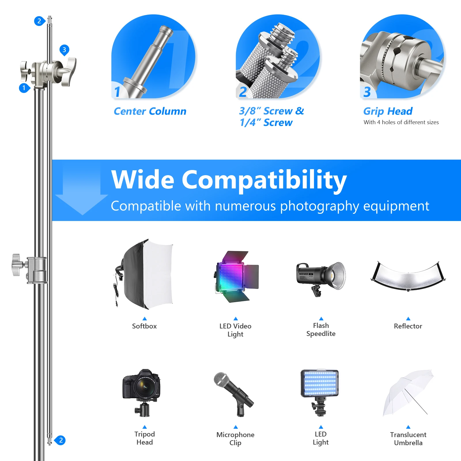NEEWER Pro 100% Stainless Stee - Boom Arm Stand 评论和价格