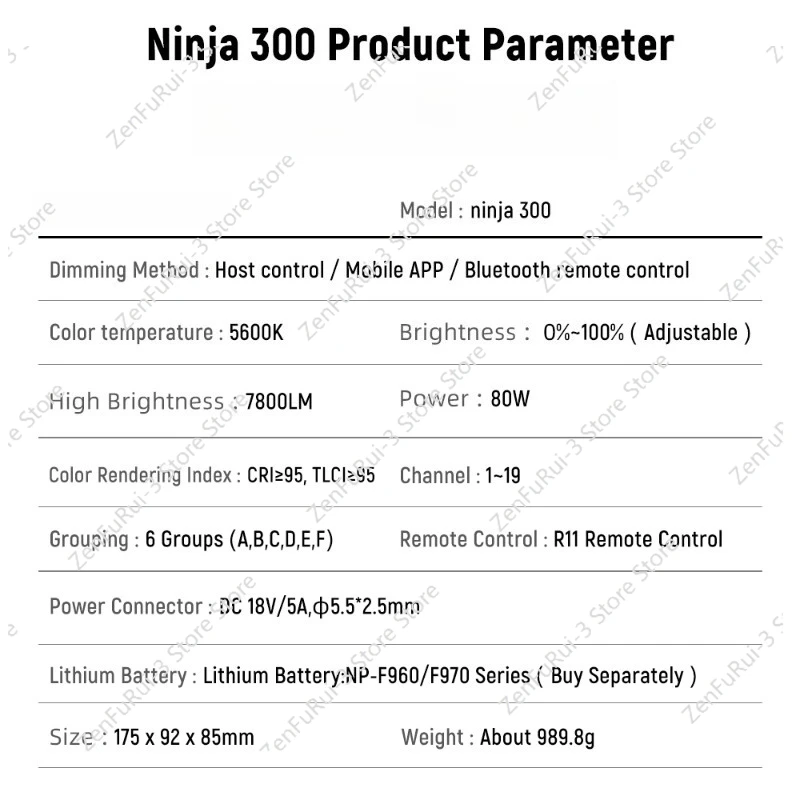 Ninja 300 80W LED Continuous V - Photography Lighting Continuous 评论和价格